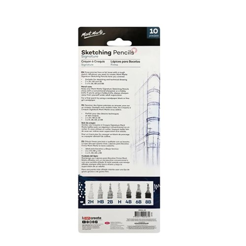 MONT MARTE GRAPHITE SKETCHING Pencils 10 Piece(3)